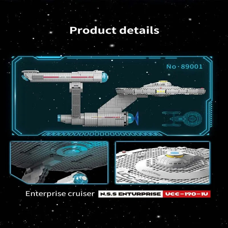 Building Blocks Spacecraft MOC Enterprise Cruiser Spaceship Bricks Toy - 6