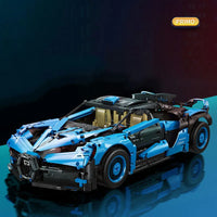Thumbnail for Building Blocks Tech Block MOC Bugatti Bolide Sports Car Bricks Toy - 13