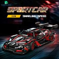 Thumbnail for Building Blocks Tech MOC 88301 Sun God Racing Sports Car Bricks Toy - 2