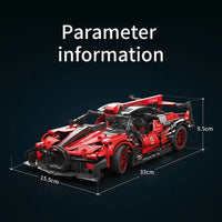 Thumbnail for Building Blocks Tech MOC 88303 Speed Beast Racing Sports Car Bricks Toy Construction Set Toys - 7