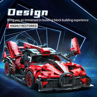 Thumbnail for Building Blocks Tech MOC 88303 Speed Beast Racing Sports Car Bricks Toy - 3