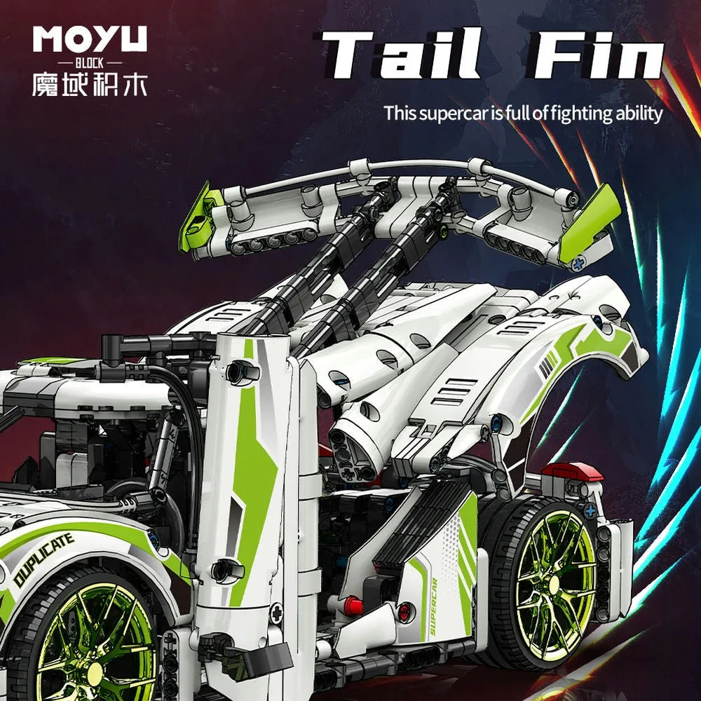 Building Blocks Tech MOC Asphalt Drag Racing Sports Car Bricks Toy 88023 Construction Set Toys - 4