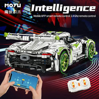 Thumbnail for Building Blocks Tech MOC Asphalt Drag Racing Sports Car Bricks Toy 88023 - 3