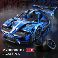Thumbnail for Building Blocks Tech MOC Concept LE GT Sports Roadster Car Bricks Toy - 3