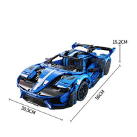 Thumbnail for Building Blocks Tech MOC Concept LE GT Sports Roadster Car Bricks Toy - 8