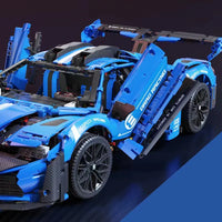 Thumbnail for Building Blocks Tech MOC Concept LE GT Sports Roadster Car Bricks Toy - 6