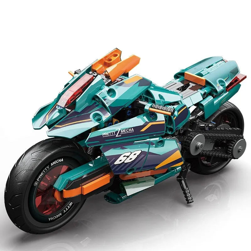 Building Blocks Tech MOC Cyberpunk Concept Motorcycle Bricks Toys - 1
