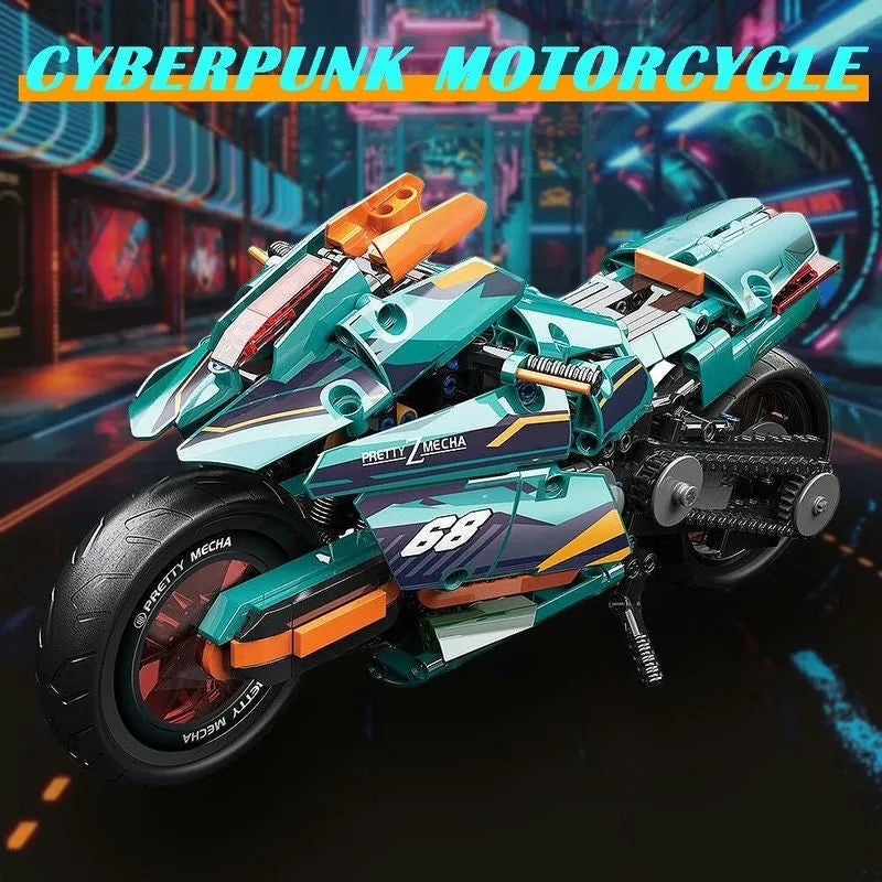 Building Blocks Tech MOC Cyberpunk Concept Motorcycle Bricks Toys Construction Set Toys - 2