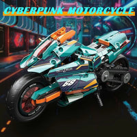Thumbnail for Building Blocks Tech MOC Cyberpunk Concept Motorcycle Bricks Toys Construction Set Toys - 2
