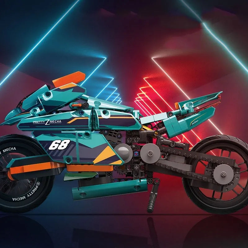 Building Blocks Tech MOC Cyberpunk Concept Motorcycle Bricks Toys Construction Set Toys - 3