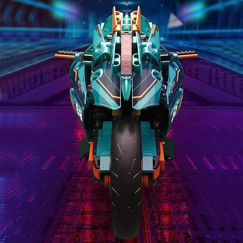 Building Blocks Tech MOC Cyberpunk Concept Motorcycle Bricks Toys Construction Set Toys - 7