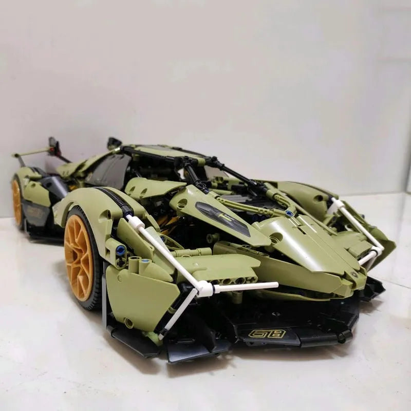 Building Blocks Tech MOC Lambo V12 Vision GT Racing Car Bricks Toy 88001 - 9