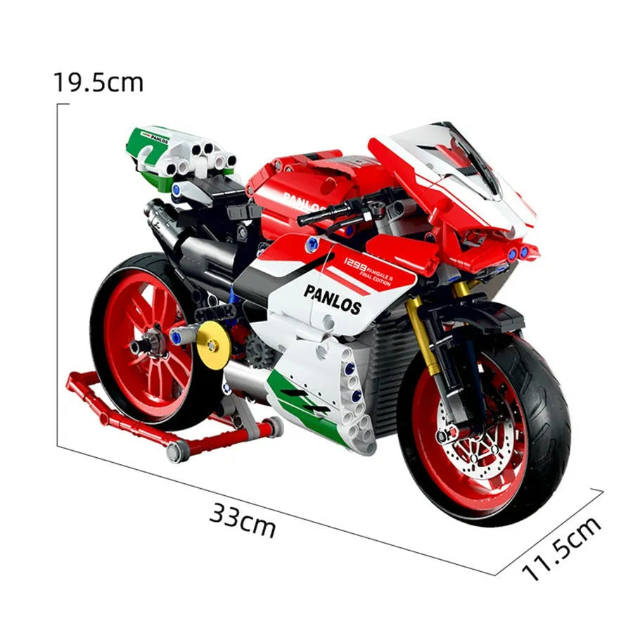 Building Blocks Bike MOC Fast Racing Motorcycle Bricks Toys 672001 - 7
