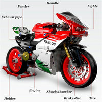 Thumbnail for Building Blocks Bike MOC Fast Racing Motorcycle Bricks Toys 672001 - 5