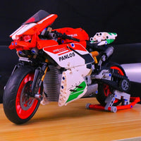 Thumbnail for Building Blocks Bike MOC Fast Racing Motorcycle Bricks Toys 672001 - 8