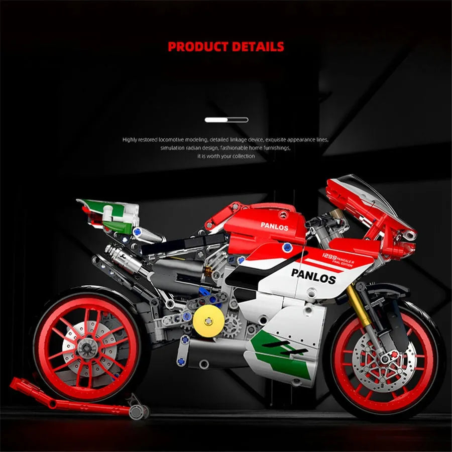 Building Blocks Bike MOC Fast Racing Motorcycle Bricks Toys 672001 - 6