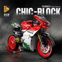 Thumbnail for Building Blocks Bike MOC Fast Racing Motorcycle Bricks Toys 672001 - 2