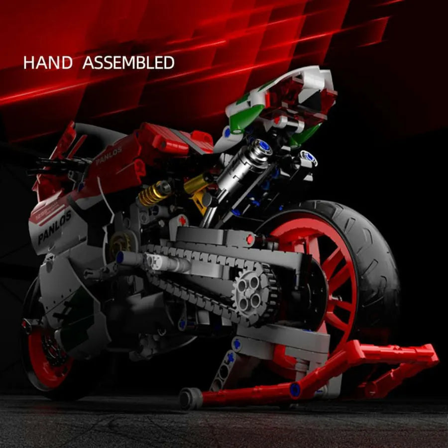 Building Blocks Bike MOC Fast Racing Motorcycle Bricks Toys 672001 - 4