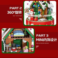 Thumbnail for Building Blocks Christmas Hut Santa Claus Music Box Bricks Toys - 3
