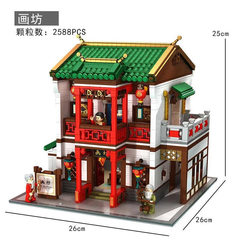 Building Blocks Creator Expert Ancient China Town Painting Workshop Bricks Toy - 9