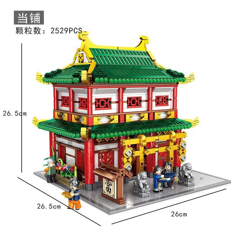 Building Blocks Expert Creator Ancient China Town Pawnshop Bricks Toy - 3
