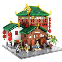 Thumbnail for Building Blocks Expert Creator China Town Ancient Emerald House Bricks Toy - 1