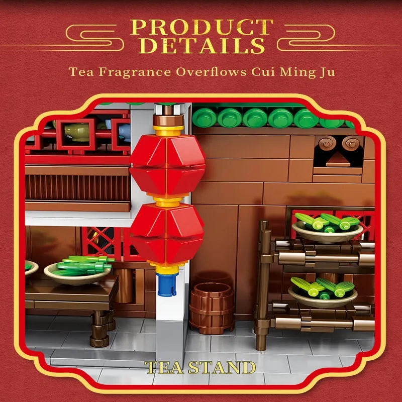 Building Blocks Expert Creator China Town Ancient Emerald House Bricks Toy Construction Set Toys - 5