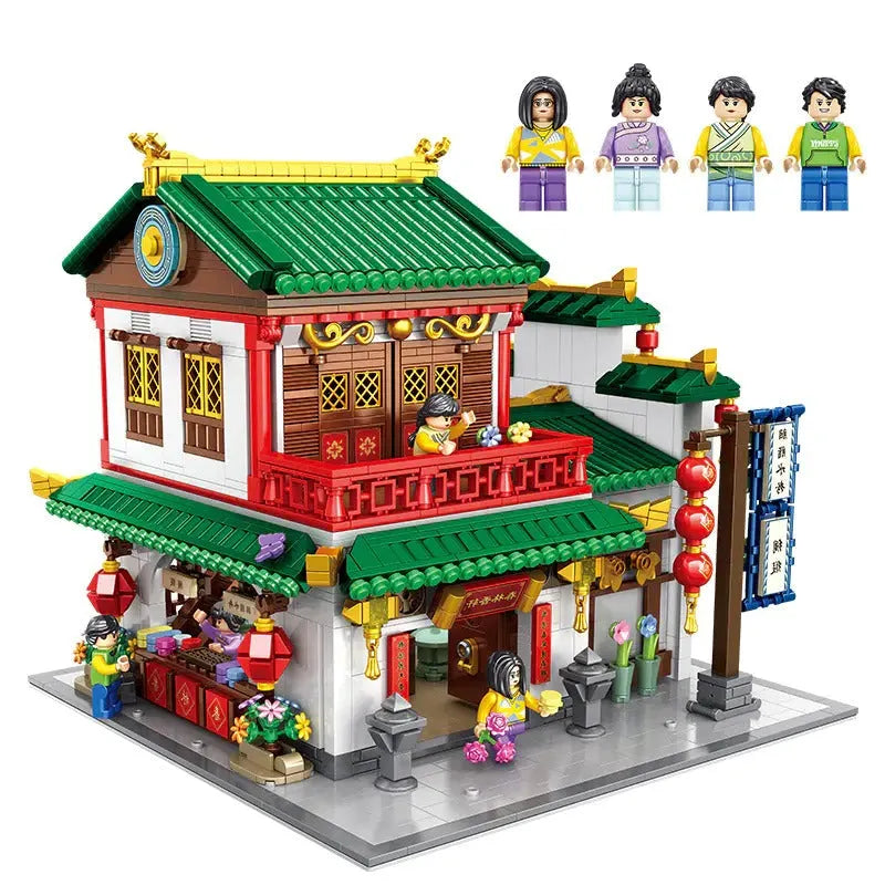 Building Blocks Expert Creator China Town Ancient Fragrance Shop Bricks Toy Construction Set Toys - 1