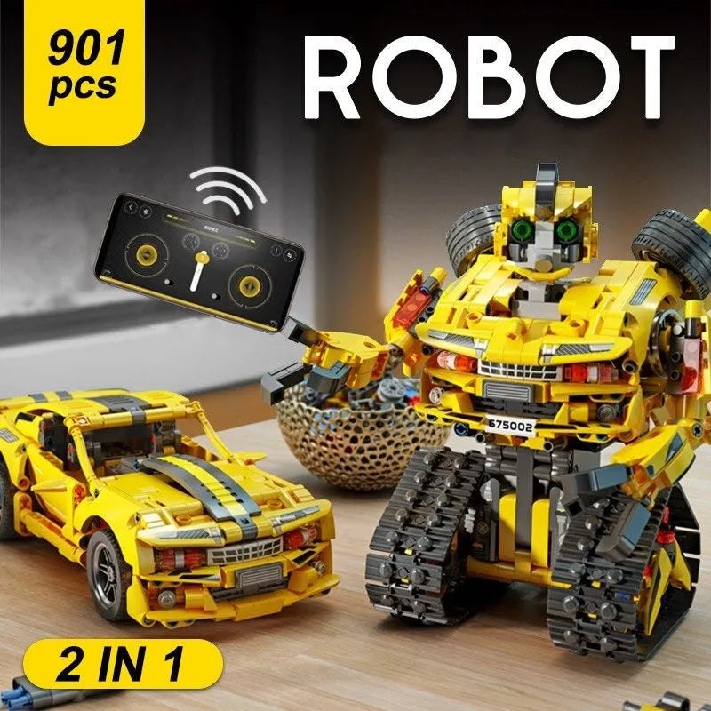 Building Blocks Expert Electric 2In1 Robot APP RC Transbot Bricks Kids Toys - 2