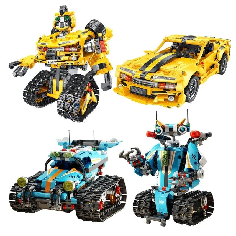 Building Blocks Expert Electric 2In1 Robot APP RC Transbot Bricks Kids Toys - 6