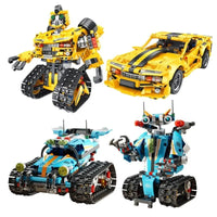 Thumbnail for Building Blocks Expert Electric 2In1 Robot APP RC Transbot Bricks Kids Toys - 6