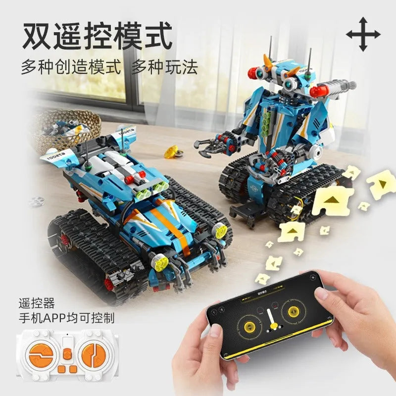 Building Blocks Expert Electric Robot APP RC Transbot Bricks Kids Toys - 6