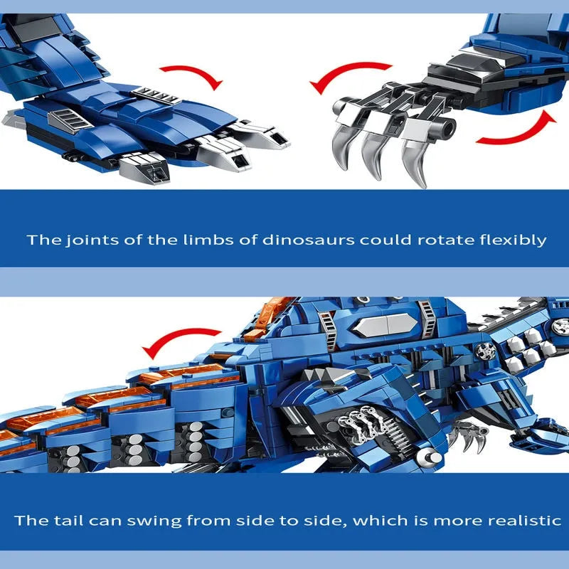 Building Blocks Jurassic Dinosaur MOC Mechanical Spinosaurus Bricks Toy - 6