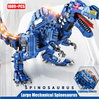 Thumbnail for Building Blocks Jurassic Dinosaur MOC Mechanical Spinosaurus Bricks Toy Construction Set Toys - 2