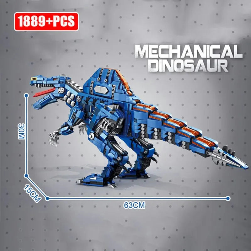 Building Blocks Jurassic Dinosaur MOC Mechanical Spinosaurus Bricks Toy - 3