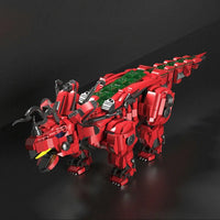 Thumbnail for Building Blocks Jurassic Dinosaur MOC Mechanical Triceratops Bricks Toy Construction Set Toys - 5