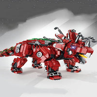 Thumbnail for Building Blocks Jurassic Dinosaur MOC Mechanical Triceratops Bricks Toy Construction Set Toys - 1