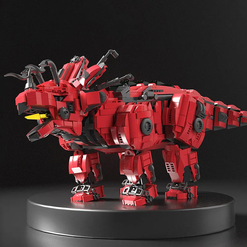 Building Blocks Jurassic Dinosaur MOC Mechanical Triceratops Bricks Toy Construction Set Toys - 3