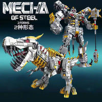 Thumbnail for Building Blocks Mecha Iron Grimlock Dinosaur Transformers Bricks Toy - 2