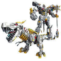 Thumbnail for Building Blocks Mecha Iron Grimlock Dinosaur Transformers Bricks Toy - 1