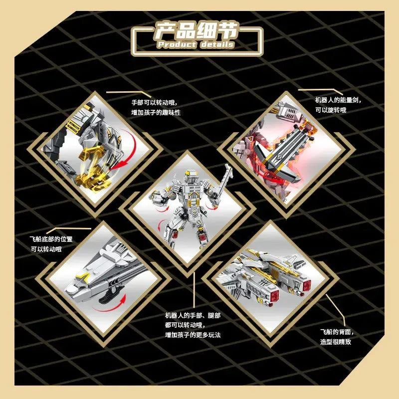 Building Blocks Mecha Of Steel Mech Megatron Transformer Robot Bricks Toy Construction Set Toys - 5