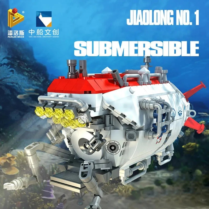 Building Blocks Military Deep Sea Manned Submarine Bricks Toys - 2