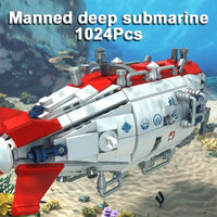 Thumbnail for Building Blocks Military Deep Sea Manned Submarine Bricks Toys Construction Set Toys - 4