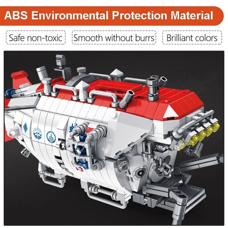 Building Blocks Military Deep Sea Manned Submarine Bricks Toys Construction Set Toys - 5