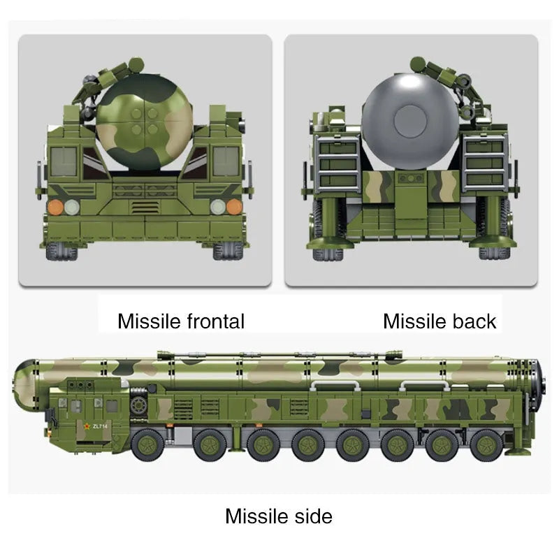 Building Blocks Military DF41 Intercontinental Nuclear Missiles Bricks Toy - 6