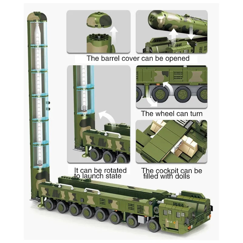 Building Blocks Military DF41 Intercontinental Nuclear Missiles Bricks Toy - 5