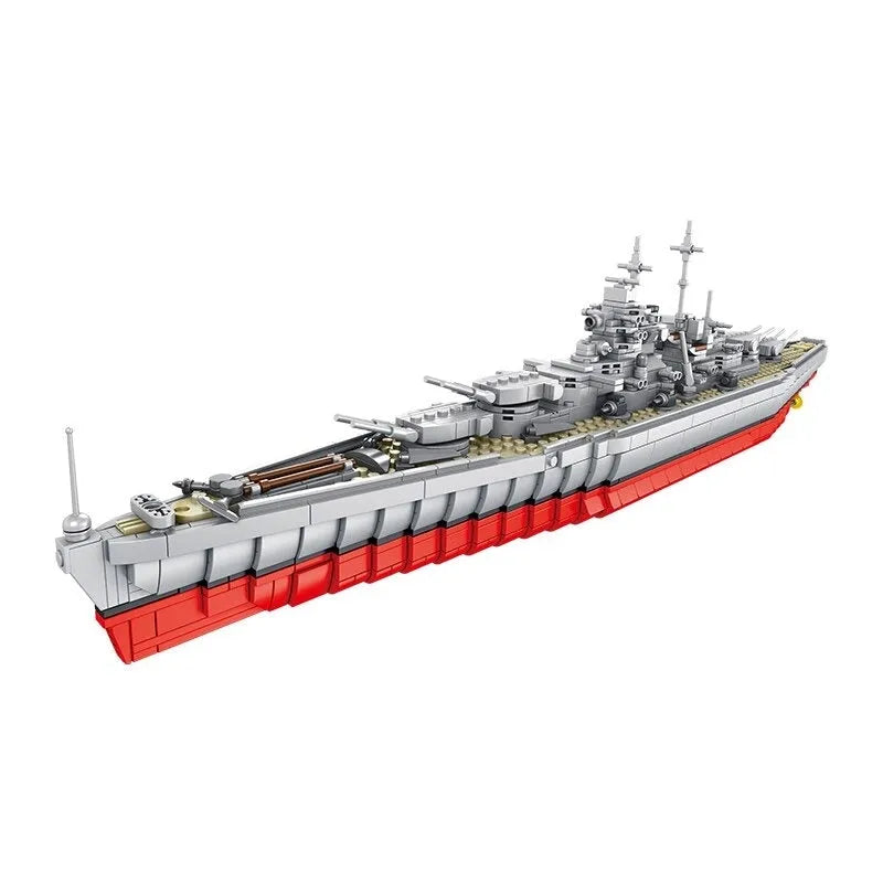 Building Blocks Military German Bismarck Battleship Warship Bricks Toys - 1