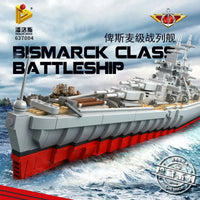 Thumbnail for Building Blocks Military German Bismarck Battleship Warship Bricks Toys - 3