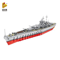 Thumbnail for Building Blocks Military German Bismarck Battleship Warship Bricks Toys - 9