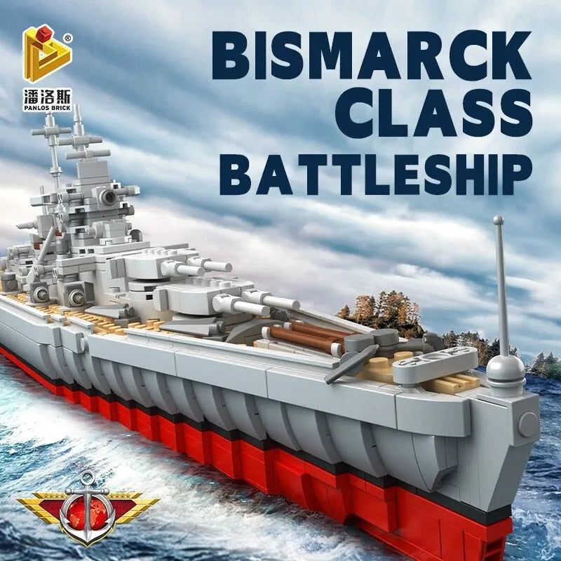 Building Blocks Military German Bismarck Battleship Warship Bricks Toys - 2